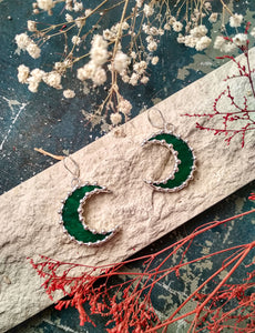 Green Moon Earrings