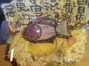 Brooch Anglerfish, sea world, brooch fish, stain glass, fried herbs, pin, ocean brooch, dweller of deep, anglerfish